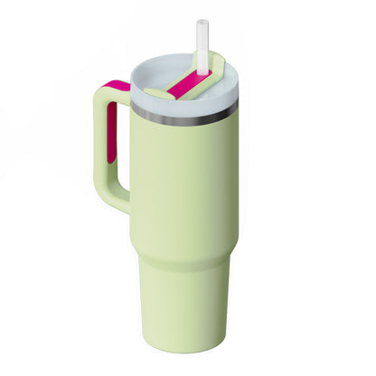 40oz Stainless Steel Insulated Tumbler with Handle & Straw