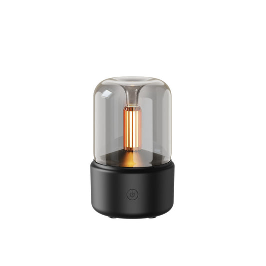 120ml Portable Cool Mist Humidifier Aroma Diffuser with Candle Lamp & Night Light (8-12 Hrs)