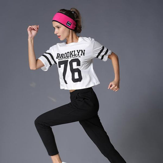Bluetooth Fitness Headband - Wireless Music Headband for Running & Yoga