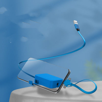 4-in-1 Retractable Charging Data Cable with Phone Stand & Storage - USB to Type C, Micro, Lightning
