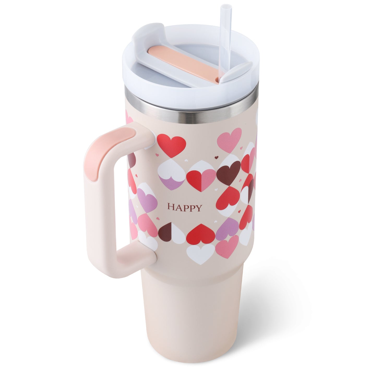40oz Stainless Steel Insulated Tumbler with Handle & Straw