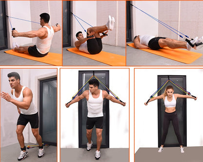Resistance Band Set | Portable Fitness Workout Kit with Handles & Door Anchor