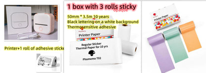 Portable Mini Thermal Label & Photo Printer - USB Rechargeable Pocket Printer for Students & Small Business