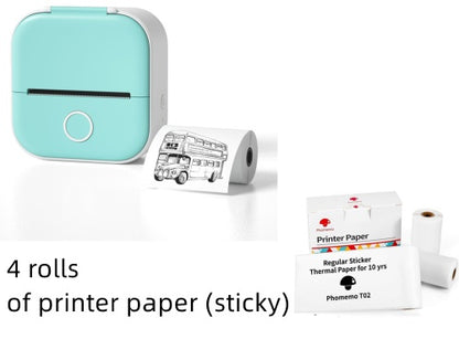 Portable Mini Thermal Label & Photo Printer - USB Rechargeable Pocket Printer for Students & Small Business