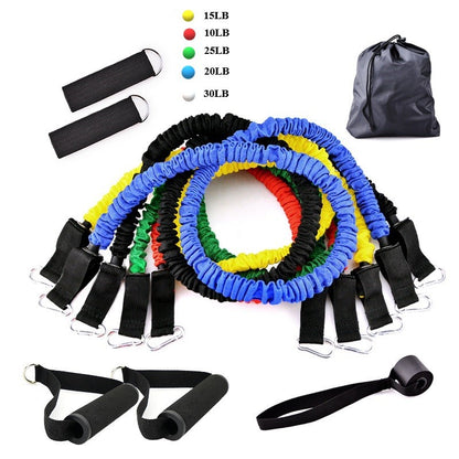 Resistance Band Set | Portable Fitness Workout Kit with Handles & Door Anchor