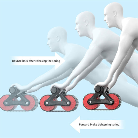 Double Wheel Abdominal Exercise Roller with Automatic Rebound - Waist Trainer for Men & Women
