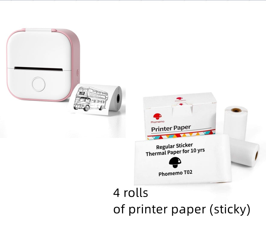 Portable Mini Thermal Label & Photo Printer - USB Rechargeable Pocket Printer for Students & Small Business
