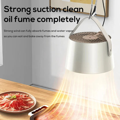 Portable Desktop Mini Range Hood - USB Rechargeable Exhaust Fan for Kitchen & BBQ
