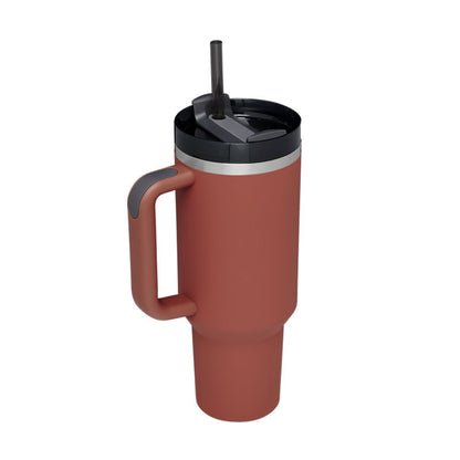 40oz Stainless Steel Insulated Tumbler with Handle & Straw