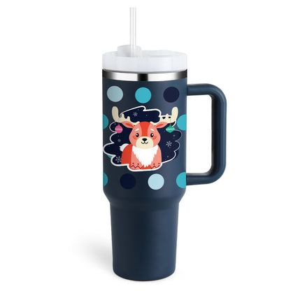 40oz Stainless Steel Insulated Tumbler with Handle & Straw