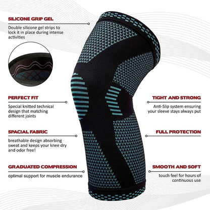 Breathable Knitted Knee Support Pads for Sports - Flexible Knee Sleeves for Men & Women