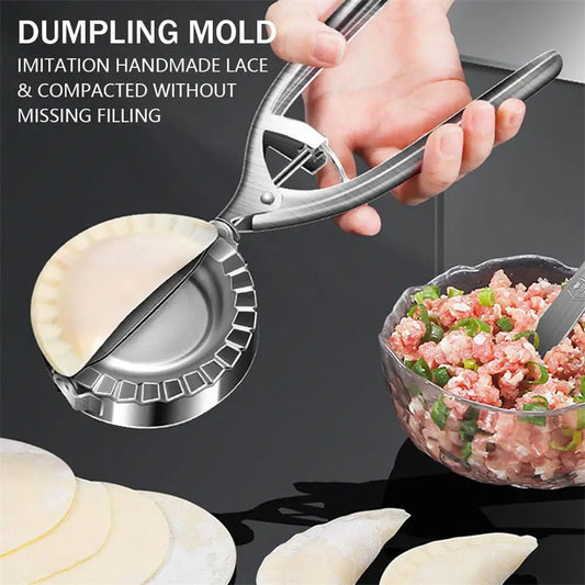 Stainless Steel Dumpling Maker Mold - Manual Dumpling Press & Skin Tool for Home Kitchen