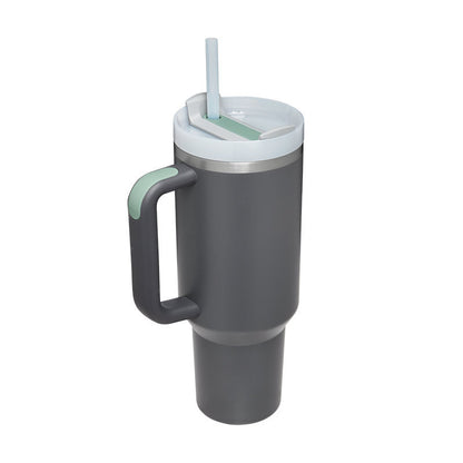 40oz Stainless Steel Insulated Tumbler with Handle & Straw