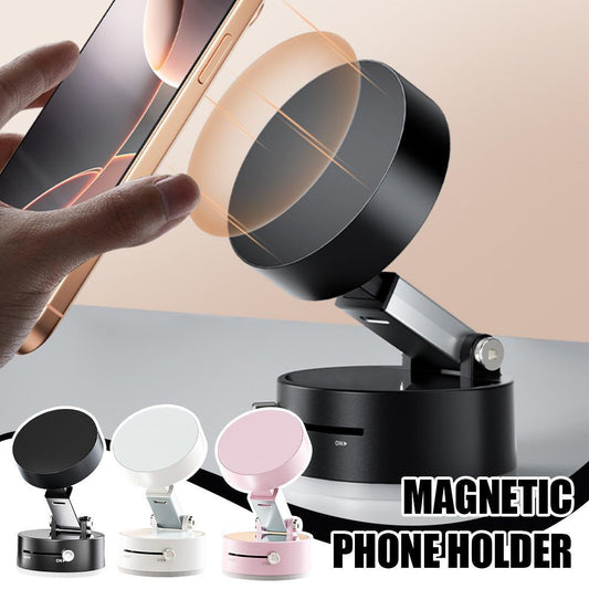Foldable Magnetic Car Phone Holder – Strong Suction Cup Mount, Hands-Free Dashboard/Windshield Stand for All Smartphones