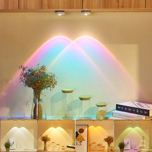 Wireless LED Under Cabinet Lights - Battery Powered Sunset Night Light for Kitchen Closet Bedroom