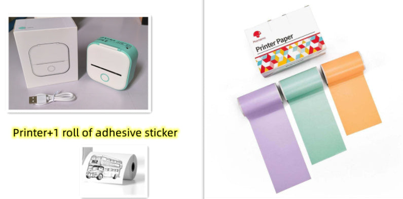 Portable Mini Thermal Label & Photo Printer - USB Rechargeable Pocket Printer for Students & Small Business