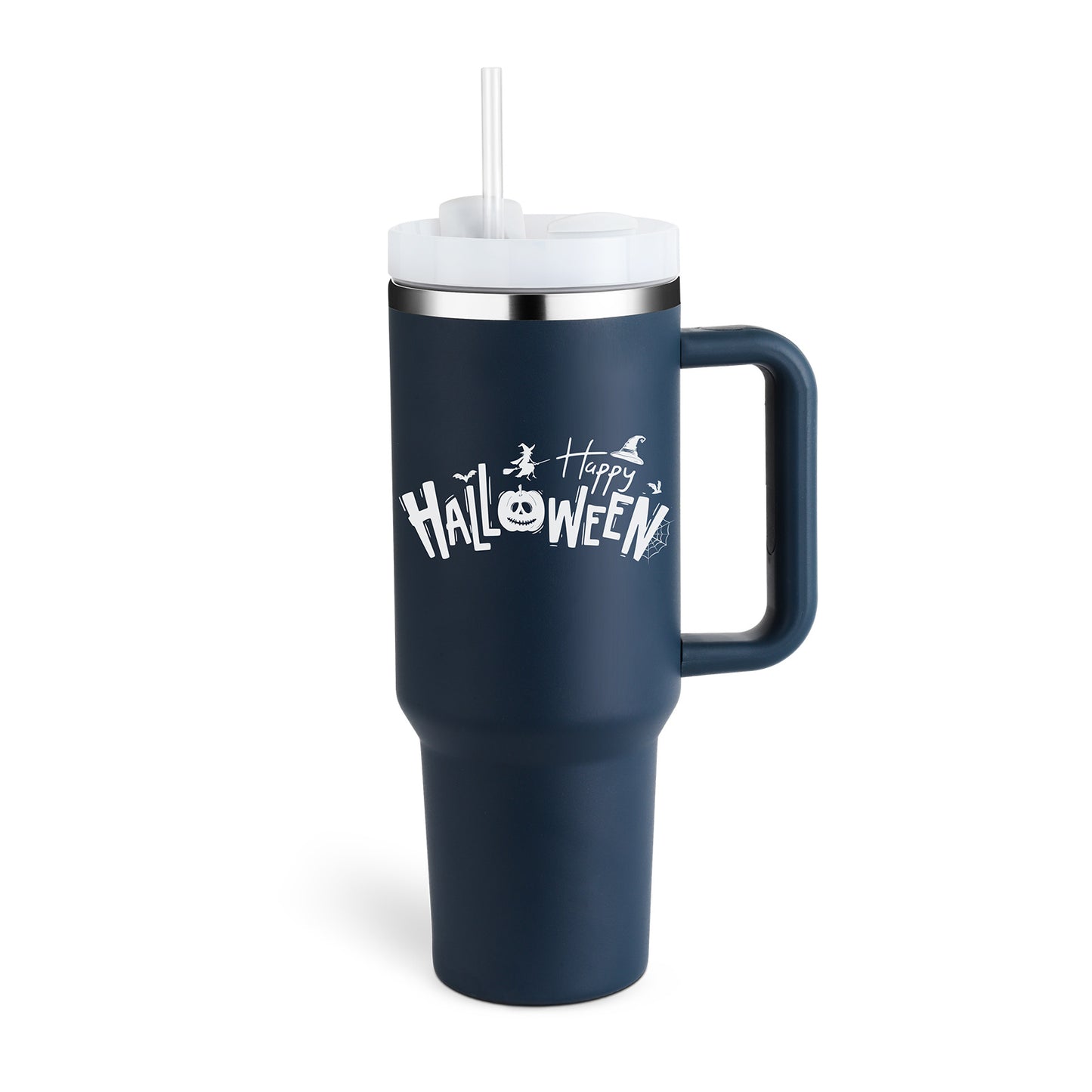 40oz Stainless Steel Insulated Tumbler with Handle & Straw