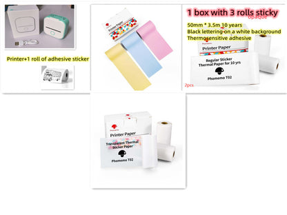 Portable Mini Thermal Label & Photo Printer - USB Rechargeable Pocket Printer for Students & Small Business