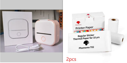 Portable Mini Thermal Label & Photo Printer - USB Rechargeable Pocket Printer for Students & Small Business
