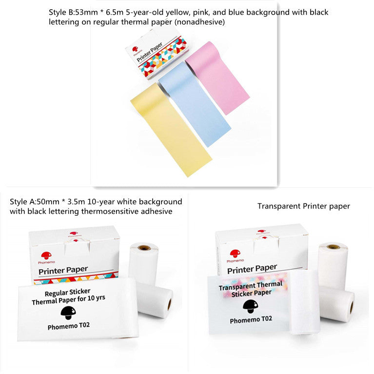 Portable Mini Thermal Label & Photo Printer - USB Rechargeable Pocket Printer for Students & Small Business