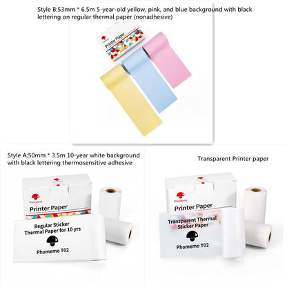 Portable Mini Thermal Label & Photo Printer - USB Rechargeable Pocket Printer for Students & Small Business