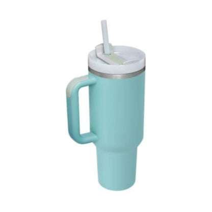 40oz Stainless Steel Insulated Tumbler with Handle & Straw