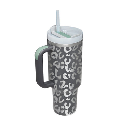 40oz Stainless Steel Insulated Tumbler with Handle & Straw