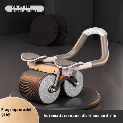 Automatic Rebound Abdominal Roller with Knee Pad  Flat Support Ab Wheel for Home Gym