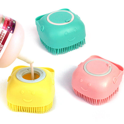 Silicone Pet Bath Massage Brush - Gentle Grooming Glove for Dogs & Cats
