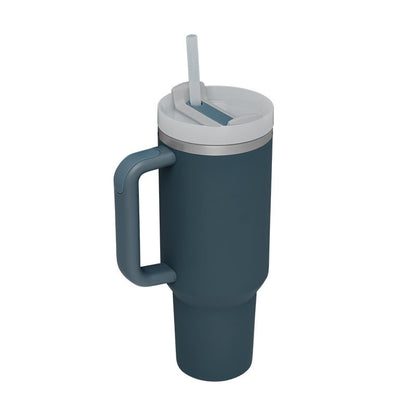 40oz Stainless Steel Insulated Tumbler with Handle & Straw